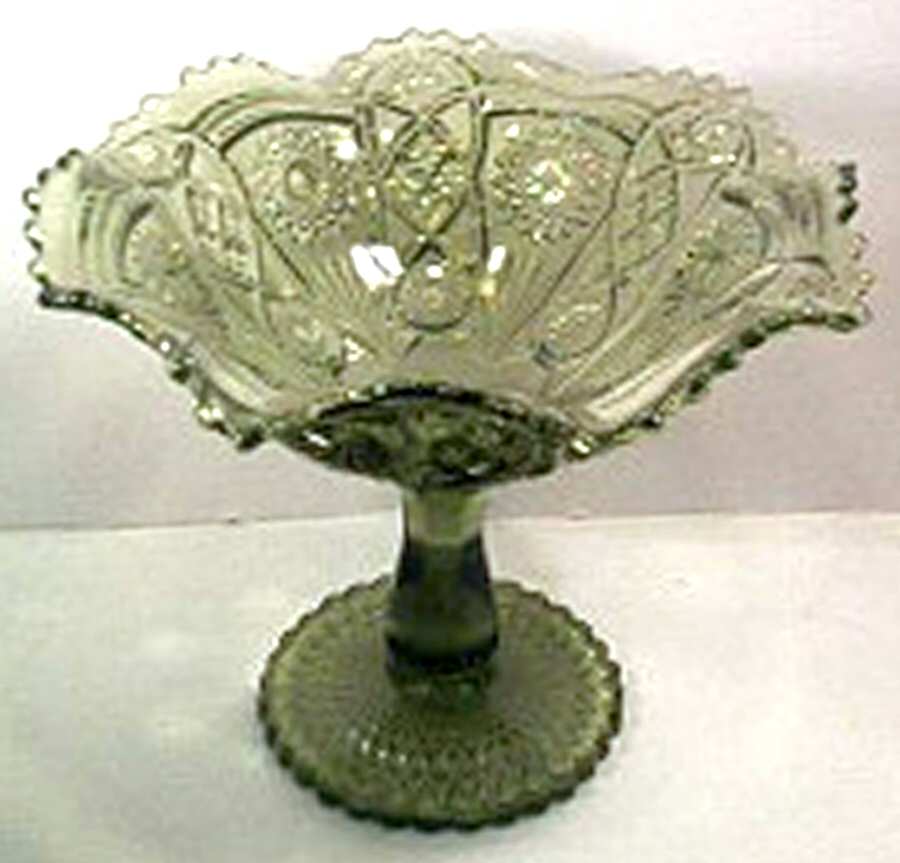 Fashion Green Round Compote (Height X Width) by Imperial Glass-Ohio-1