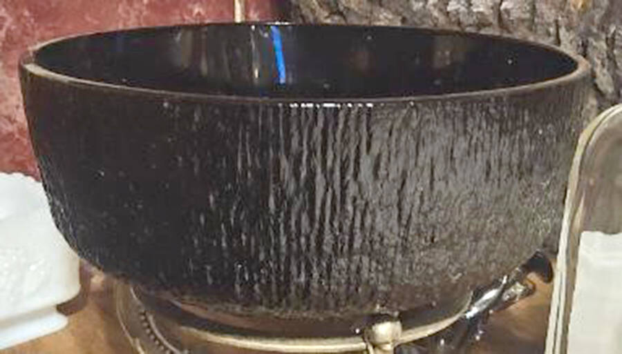 Crystal Ice Black 9" Salad Bowl by Indiana Glass-1