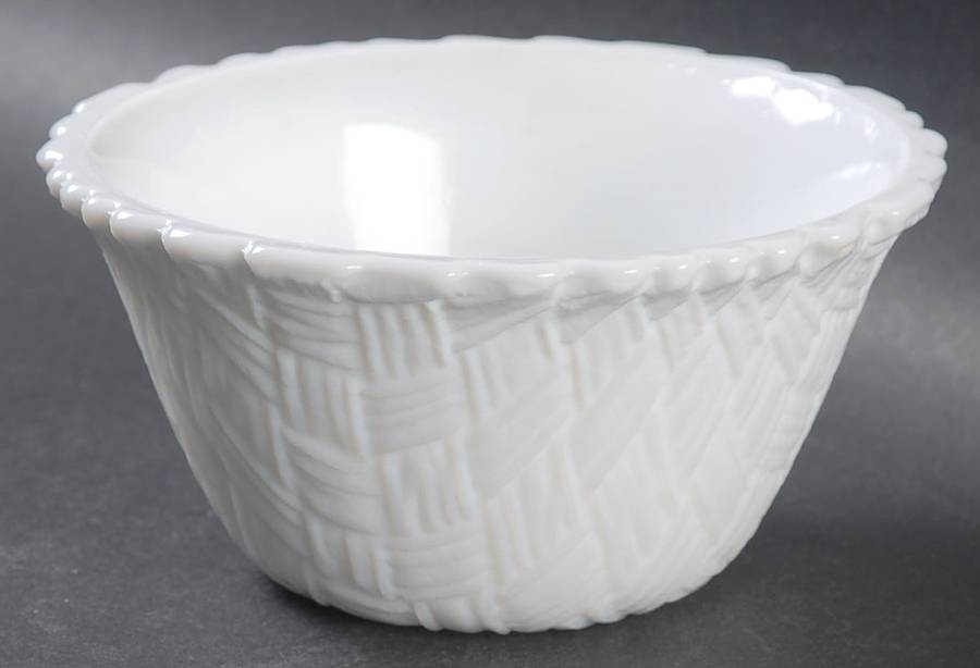 Weavetex Milkglass Small Dessert Bowl by Indiana Glass-1