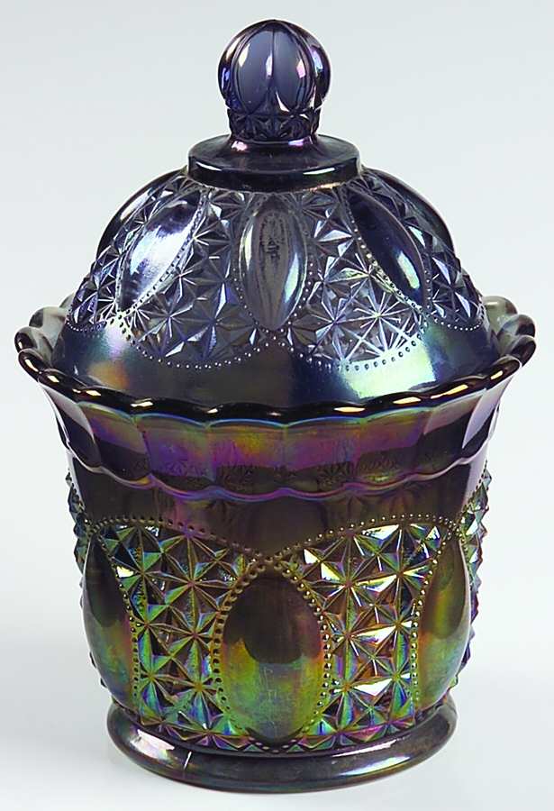 Oregon Blue Carnival Candy Dish & Lid by Imperial Glass-Ohio-1