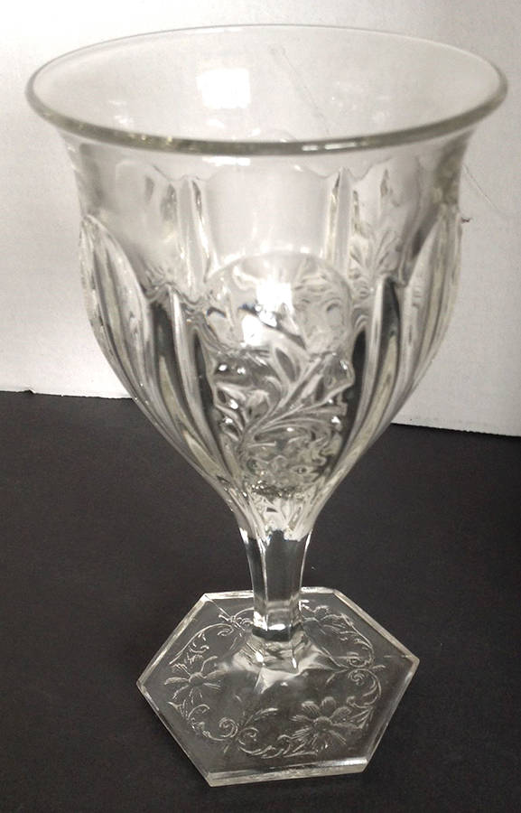 Panelled Heather Clear Tall Water Goblet by Indiana Glass-1