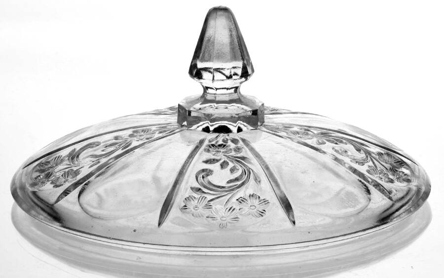 Panelled Heather Clear Lid for Compote by Indiana Glass-1