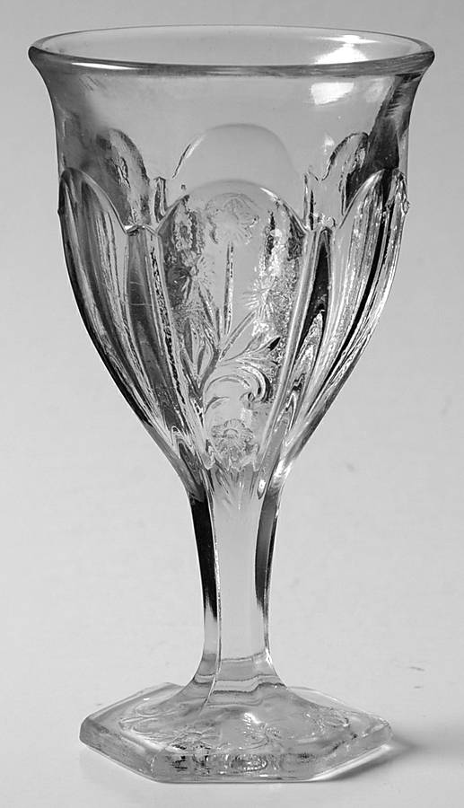 Panelled Heather Clear Wine Glass by Indiana Glass-1