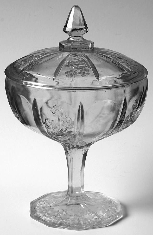 Panelled Heather Clear Jam/Jelly & Lid by Indiana Glass-1