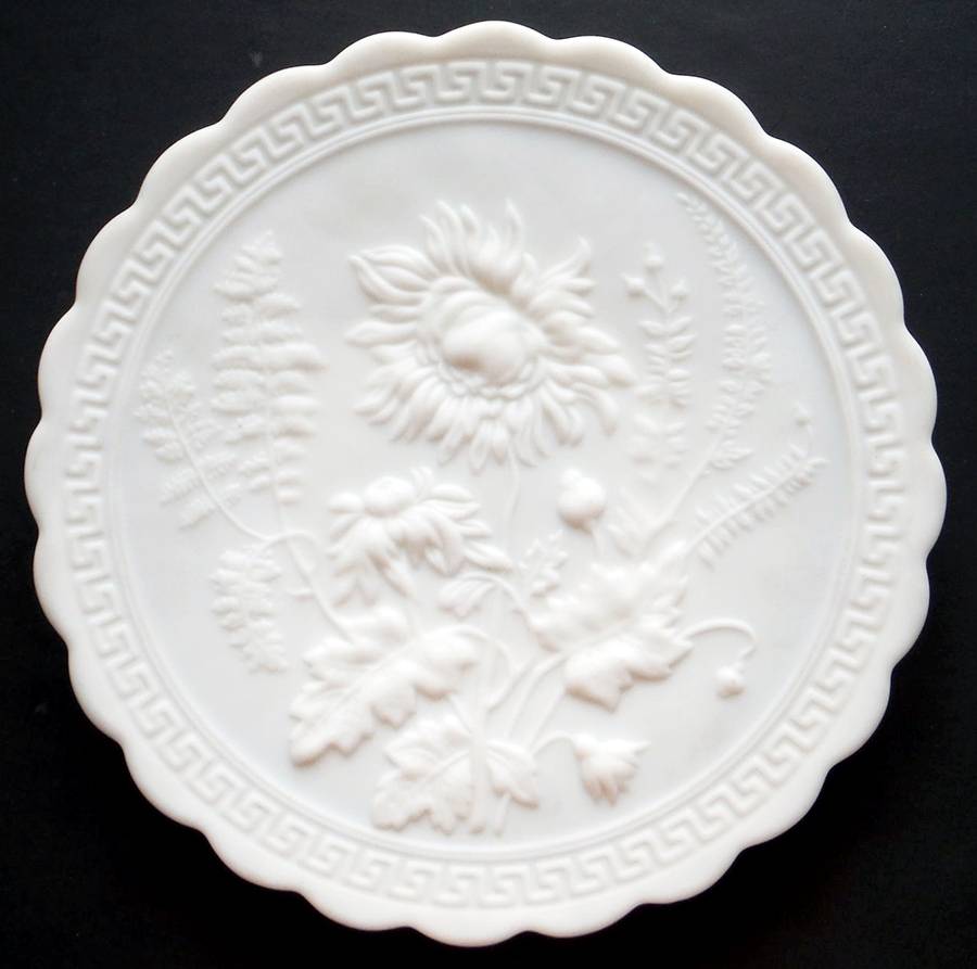 Homestead-Milkglass Frosted (Doeskin) 10" Decorative Plate by Imperial Glass-Ohio-1
