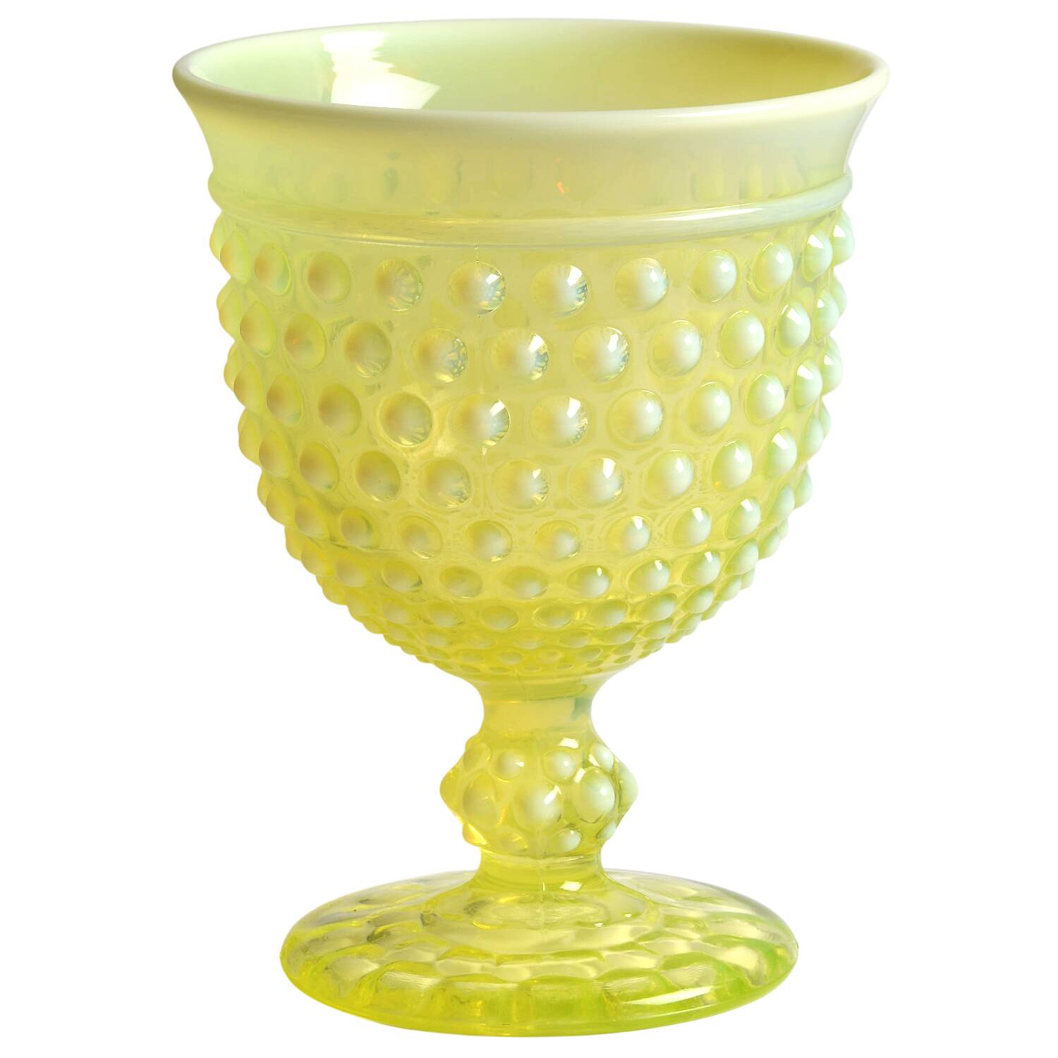 Early American Hobnail Dewdrop Opalescent 6" Footed Vase by Imperial Glass-Ohio-1