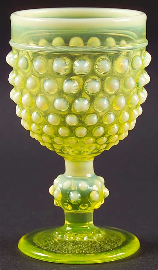 Early American Hobnail Dewdrop Opalescent Wine Glass by Imperial Glass-Ohio-1