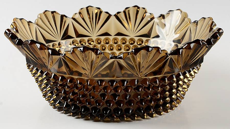 Hobnail Nutmeg Brown 10" Round Bowl by Imperial Glass-Ohio-1