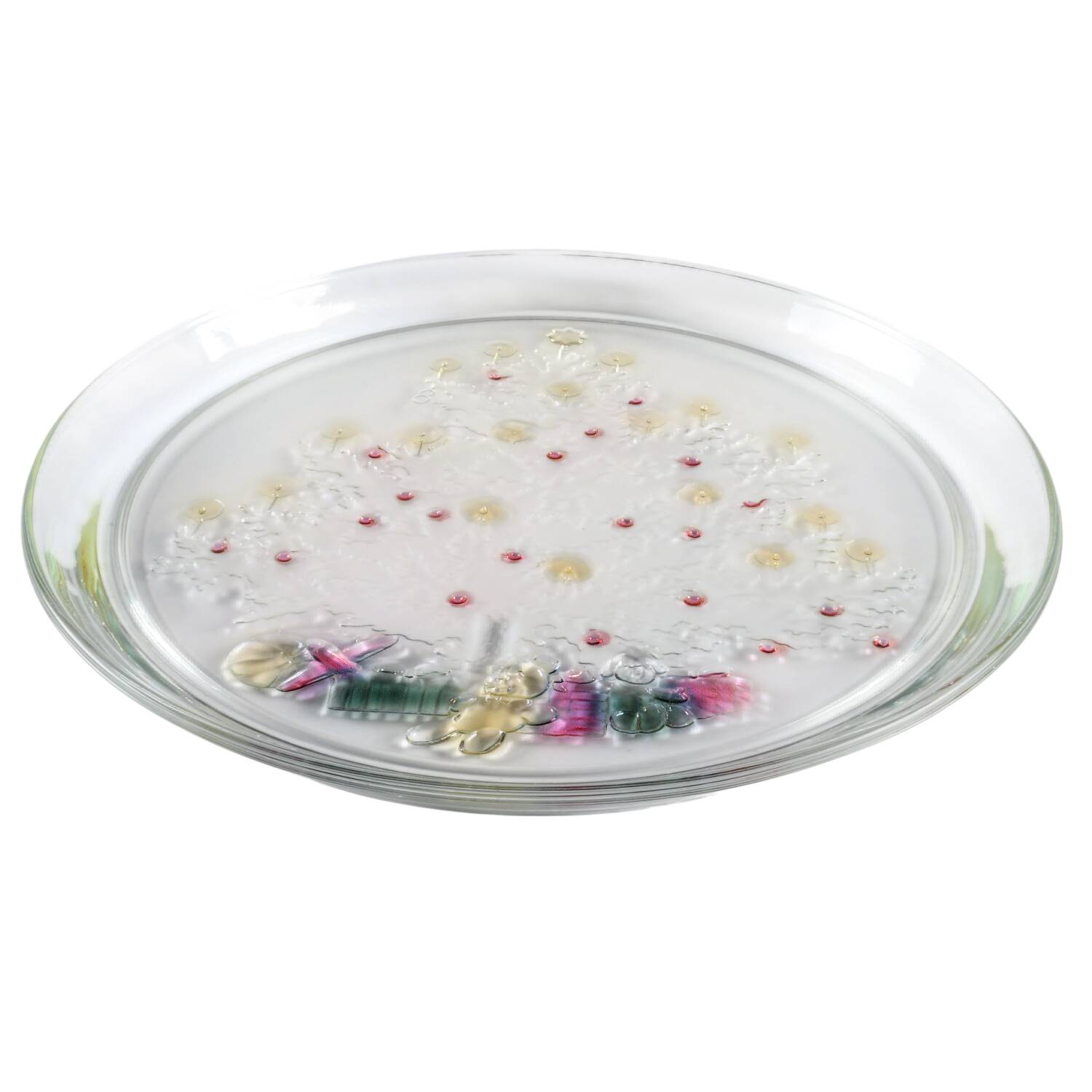 Rainbow Mist-Frost 13" Round Platter by Indiana Glass-1