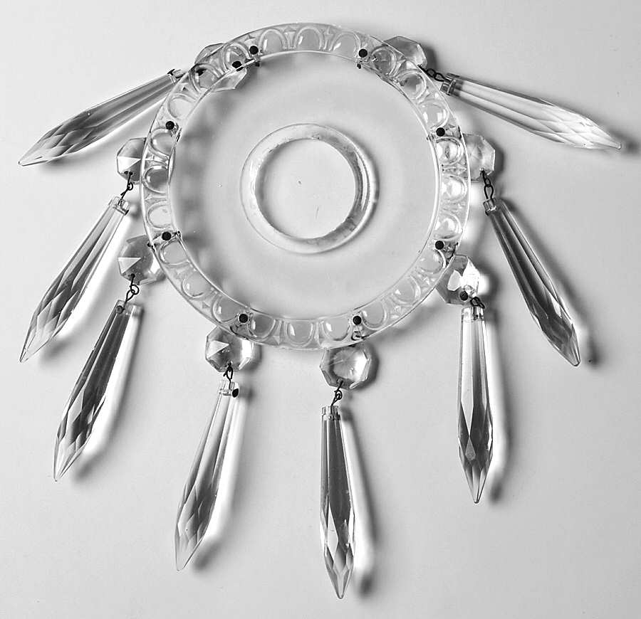 ING8 Bobeche-Holds 8 Prisms by Indiana Glass-1