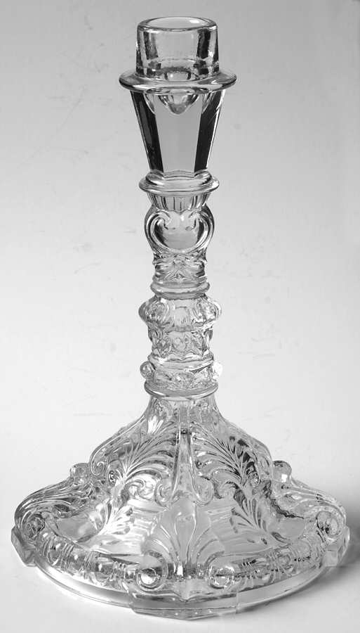 ING8 Candlestick, No Bobeche Or Prisms by Indiana Glass-1