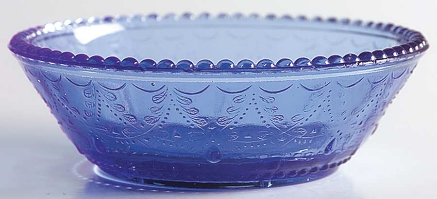 Teardrop and Tassel Blue Small Fruit Dessert Bowl by Indiana Glass-1