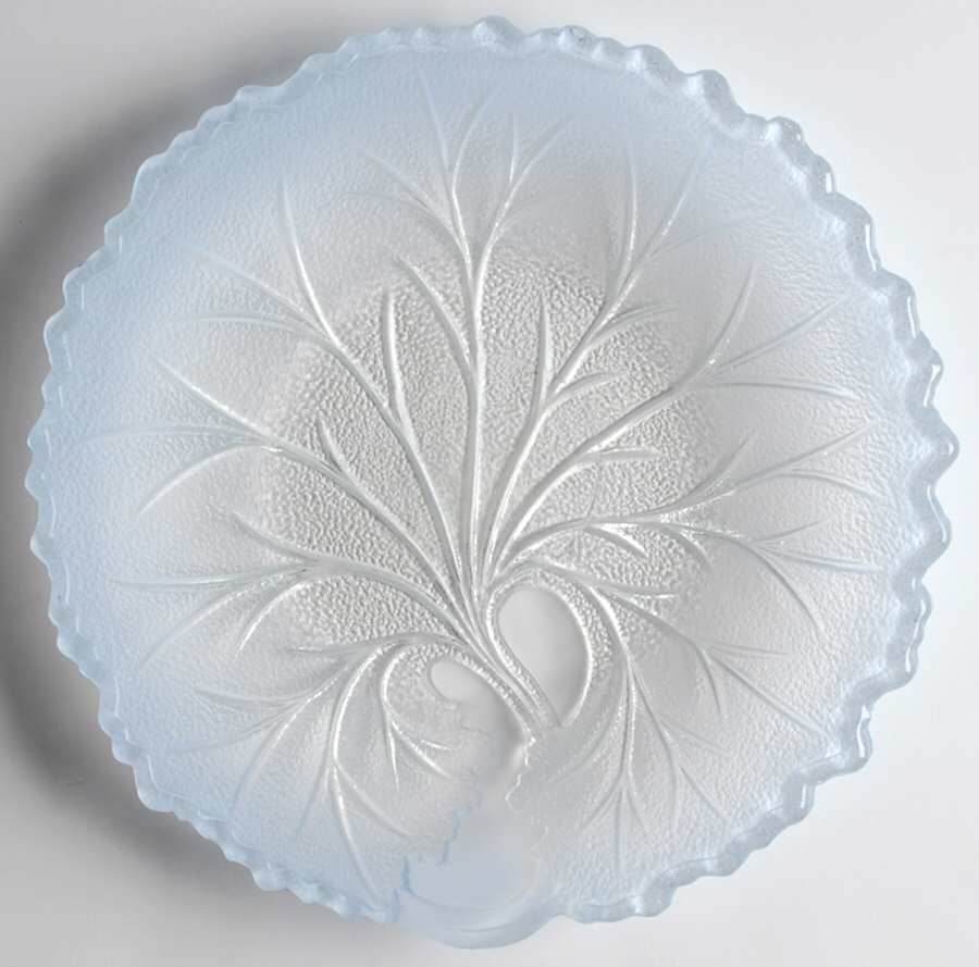 Pebble Leaf Blue Luncheon Plate by Indiana Glass-1