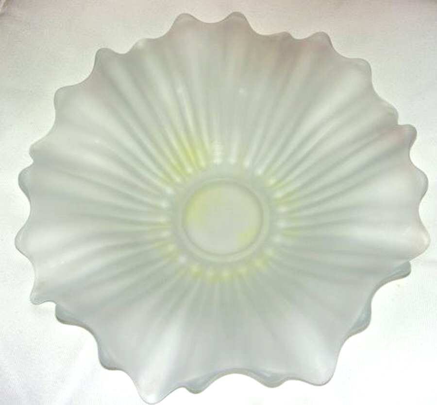 472 Frost Yellow Centerpiece by Indiana Glass-1