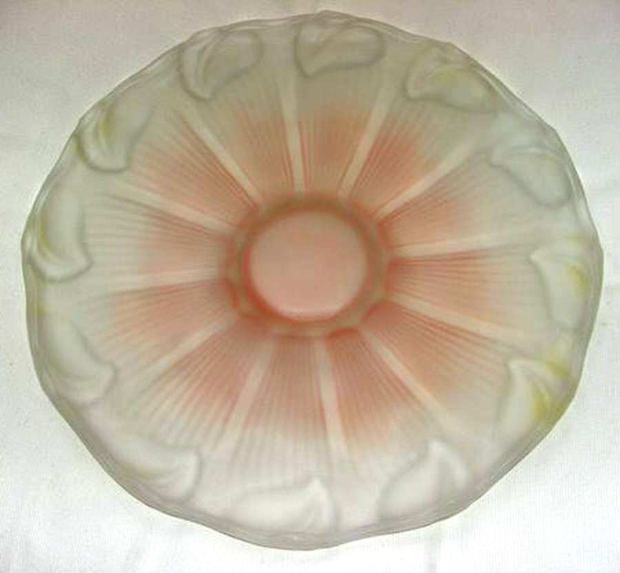 1009 Frost Pink Footed Cake Plate by Indiana Glass-1