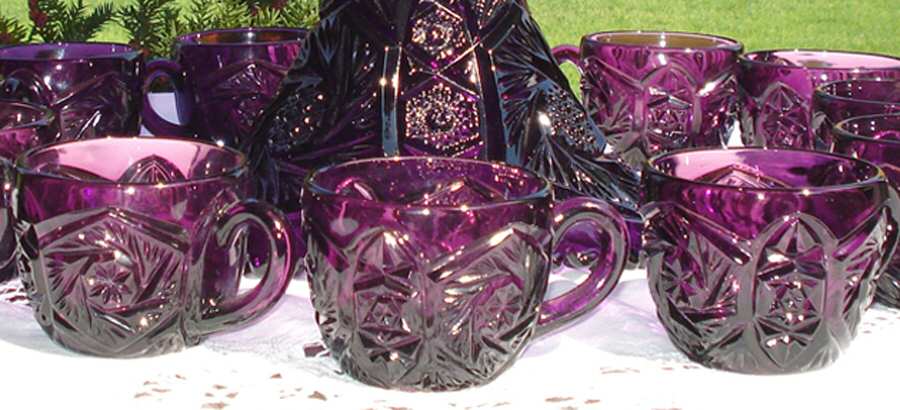Whirling Star Amethyst Punch Cup by Imperial Glass-Ohio-1