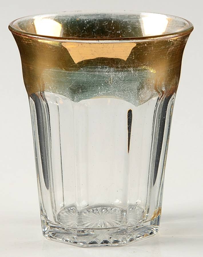 253 Gold 8 Oz Flat Tumbler by Indiana Glass-1