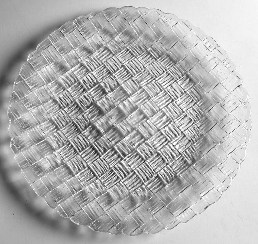 Weavetex Clear 11" Round Platter by Indiana Glass-1