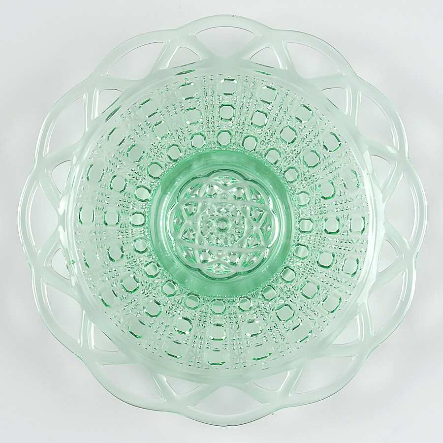 Laced Edge Green (Imperial) 7" Salad Plate by Imperial Glass-Ohio-1