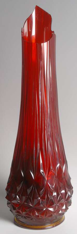 Monticello Orange 15"-22" Large Swung Vse by Indiana Glass-1