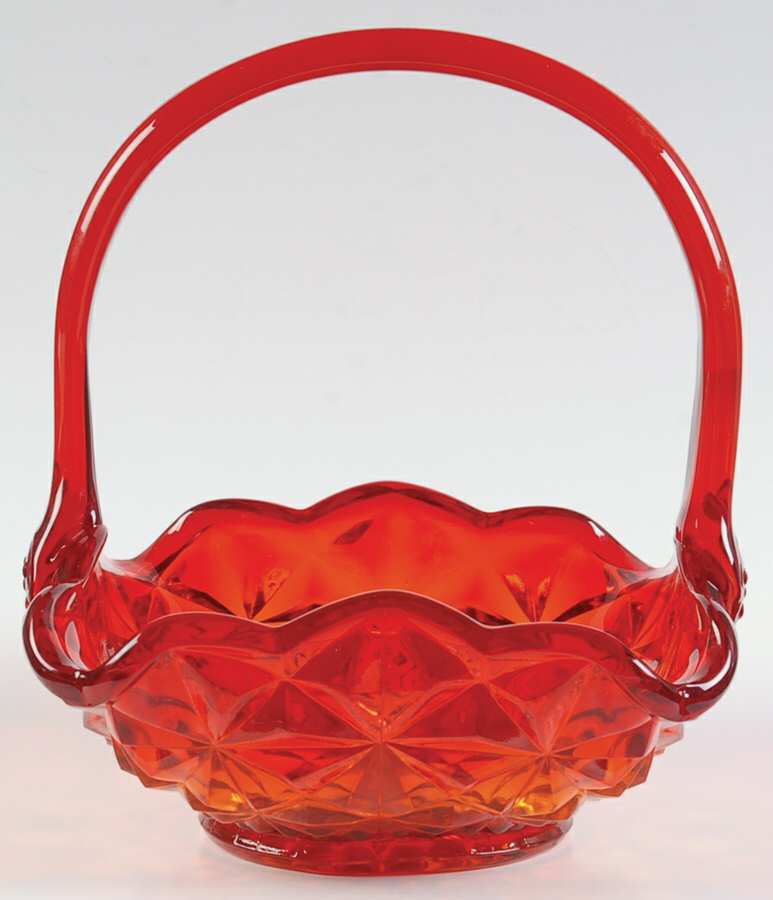 Monticello Orange 7" Basket by Indiana Glass-1