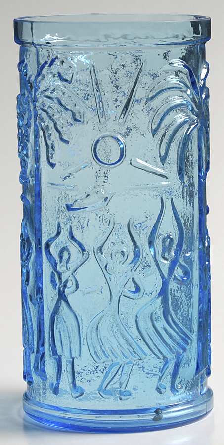 Aloha Antique Blue 15 Oz Flat Tumbler by Imperial Glass-Ohio-1