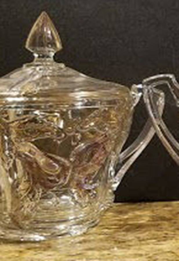 Bosc Pear Sugar Bowl & Lid by Indiana Glass-1