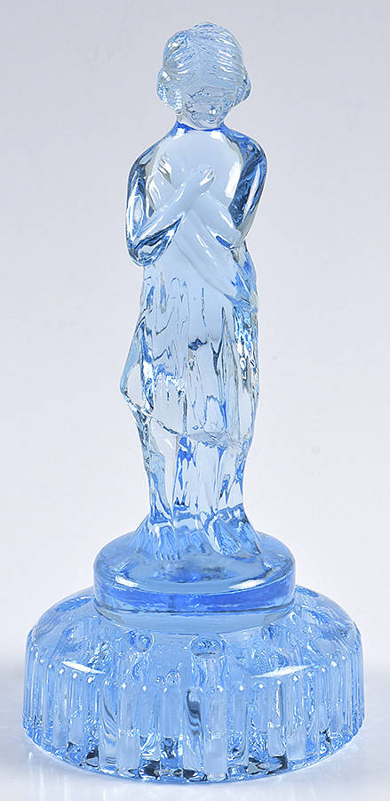 Cambridge Animals By Imperial 8" Moonlight Blue Round Base Draped Lady by Imperial Glass-Ohio-1