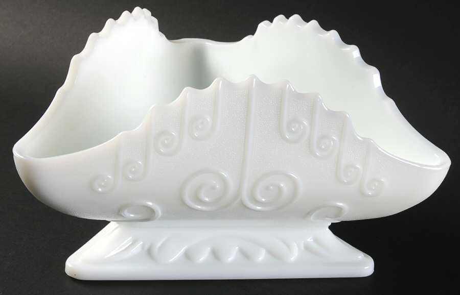 Colonial Hat Milk Glass 9" Triangular Bowl by Imperial Glass-Ohio-1
