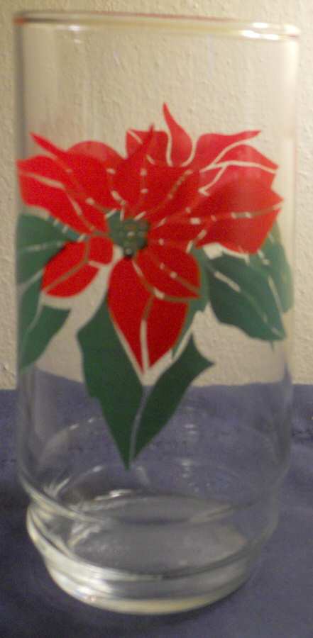 Poinsettia 16 Oz Flat Tumbler by Indiana Glass-1