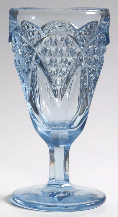 Tulip and Cane Blue (Moonlight) Water Goblet by Imperial Glass-Ohio-1