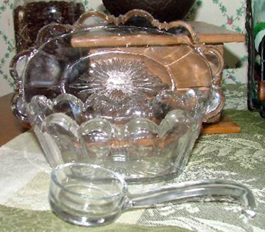 125 Clear Mayonnaise Bowl, Underplate and Ladle by Indiana Glass-1