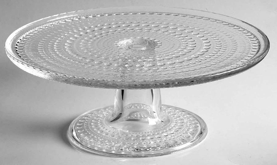 Kastehelmi Clear Footed Cake Plate by Iittala-1