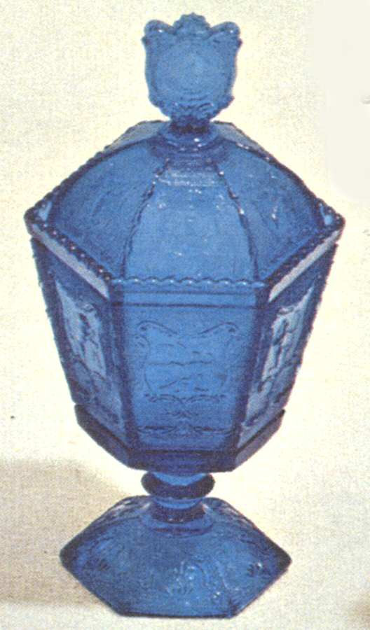 Zodiac Blue (Antique) Candy Dish & Lid by Imperial Glass-Ohio-1