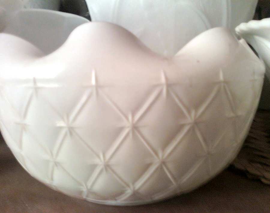 Duette Milkglass 4" Rose Bowl by Indiana Glass-1