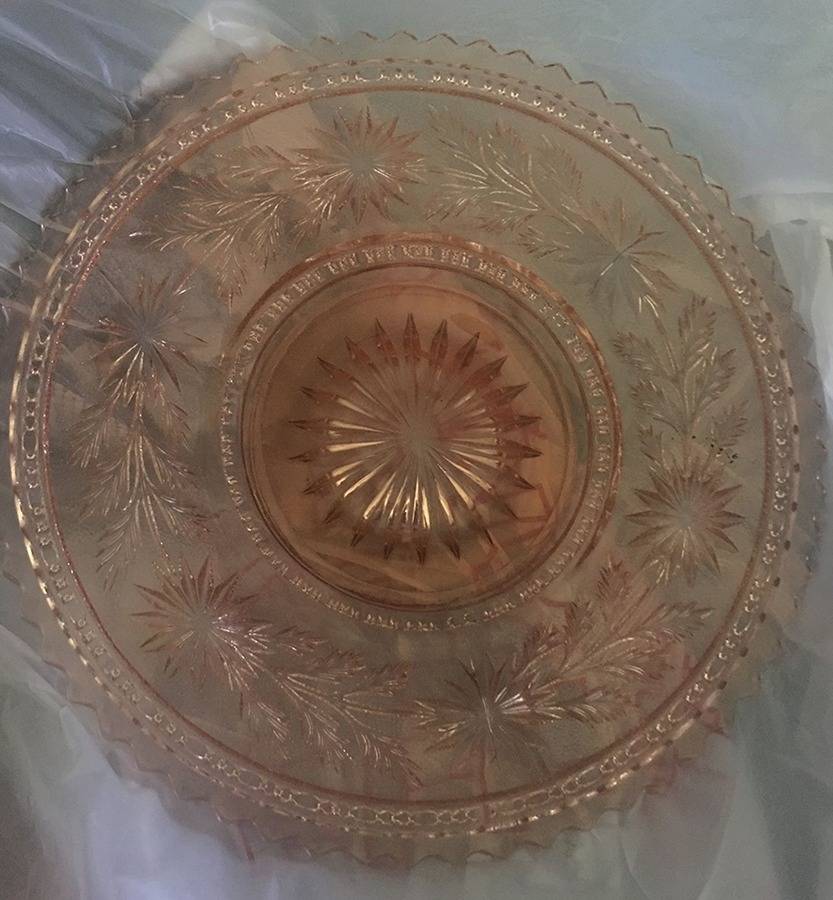 Strawflower Pink Luncheon Plate by Imperial Glass-Ohio-1