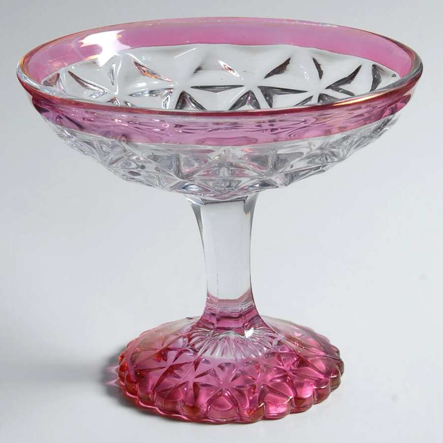 Mt. Vernon Ruby Flash Round Compote (Height X Width) by Imperial Glass-Ohio-1