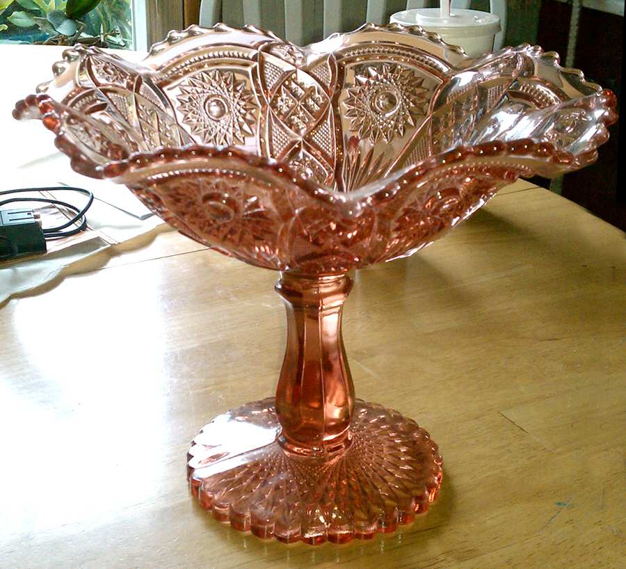 Fashion Pink Round Compote (Height X Width) by Imperial Glass-Ohio-1