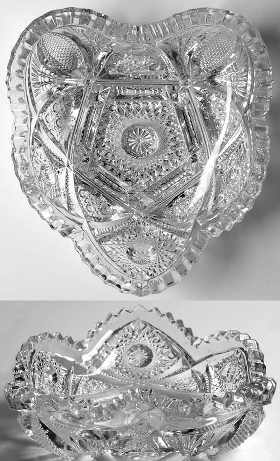 541 Clear 6" Heart Bowl by Imperial Glass-Ohio-1