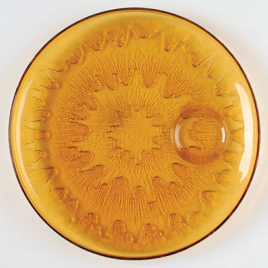 625 Amber Snack Plate No Cup by Indiana Glass-1