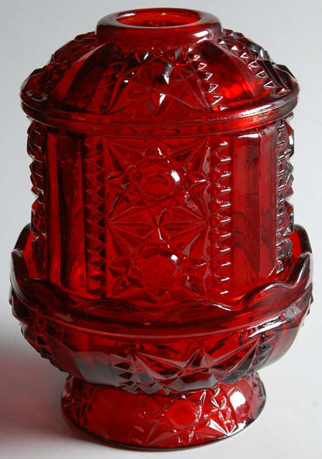 ING7 Red Flash (2 Piece) Fairy Lamp by Indiana Glass-1