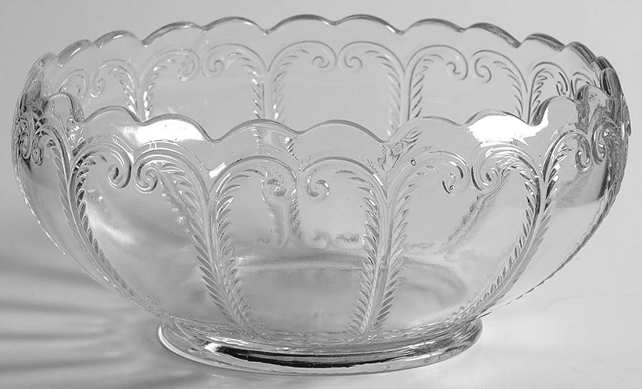 Scroll Flute Clear 6" Cupped Bowl by Imperial Glass-Ohio-1