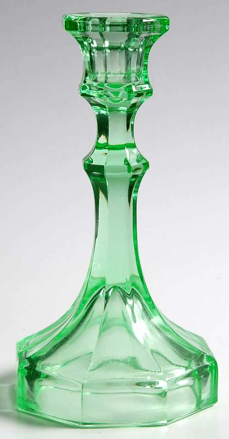 41 Green 7" Single Light Candlestick by Imperial Glass-Ohio-1