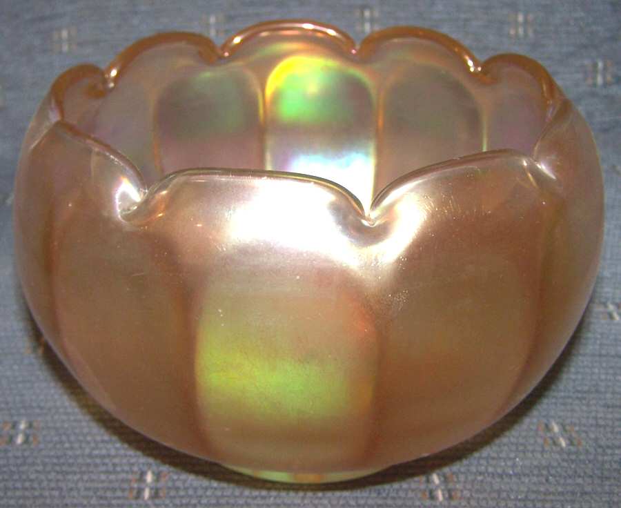 Smooth Panels Marigold 6" Rose Bowl by Imperial Glass-Ohio-1