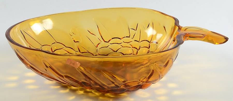 Vintage Amber Large Fruit Bowl by Indiana Glass-1