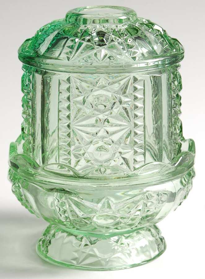 ING7 Green (2 Piece) Fairy Lamp by Indiana Glass-1