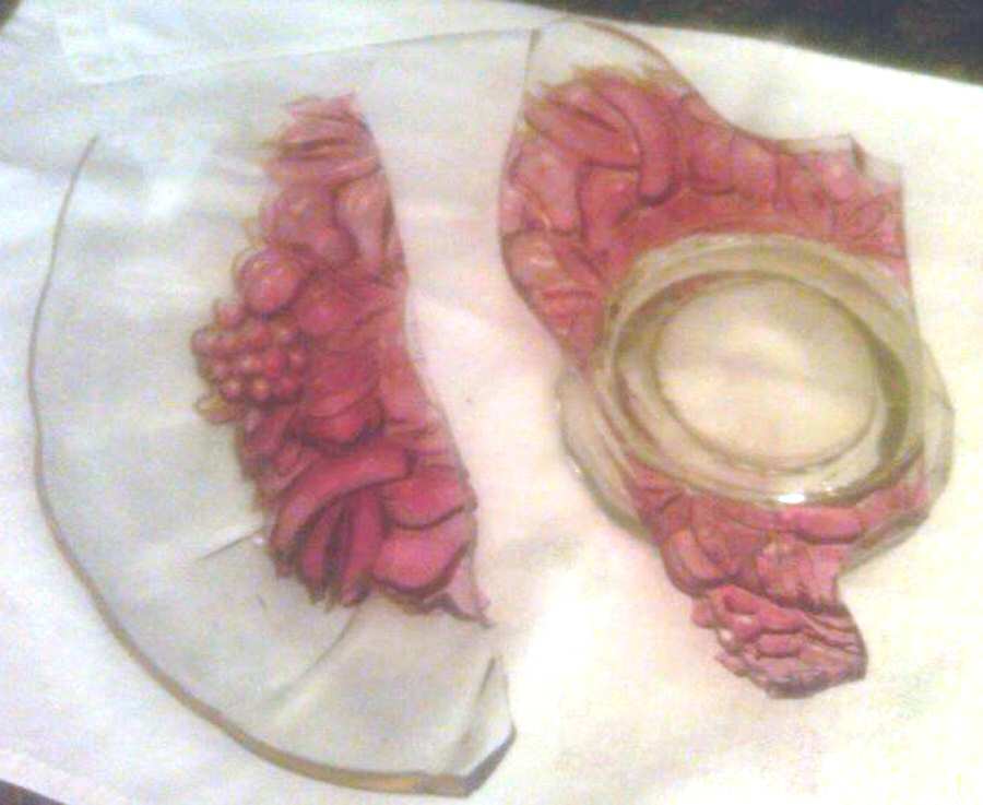 Garland Pink (Gold Trim) Torte Plate by Indiana Glass-1