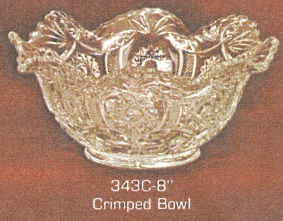 343 Clear 8" Round Crimped Bowl by Imperial Glass-Ohio-1