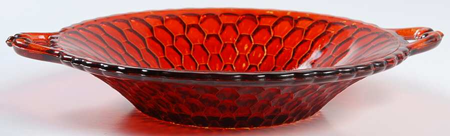 Honeycomb Ruby 9" Round Relish by Indiana Glass-1