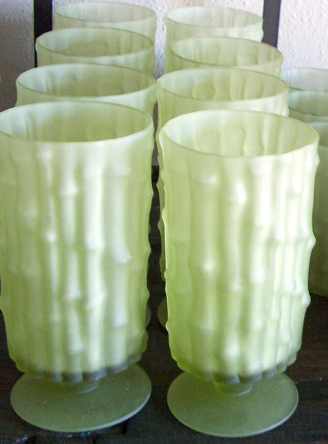 Bambu Green (Verde Frosted) Water Goblet by Imperial Glass-Ohio-1